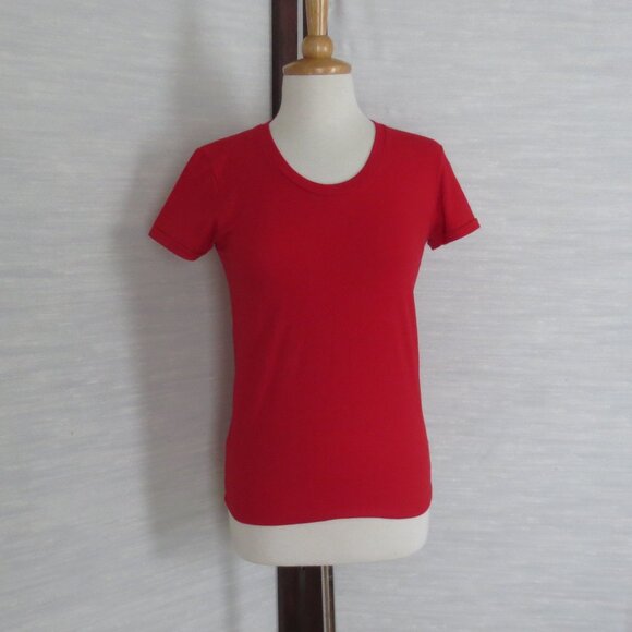 Bundle of Two American Apparel Long Cotton Tees Cherry Red & Baby Pink S Small - Picture 2 of 5